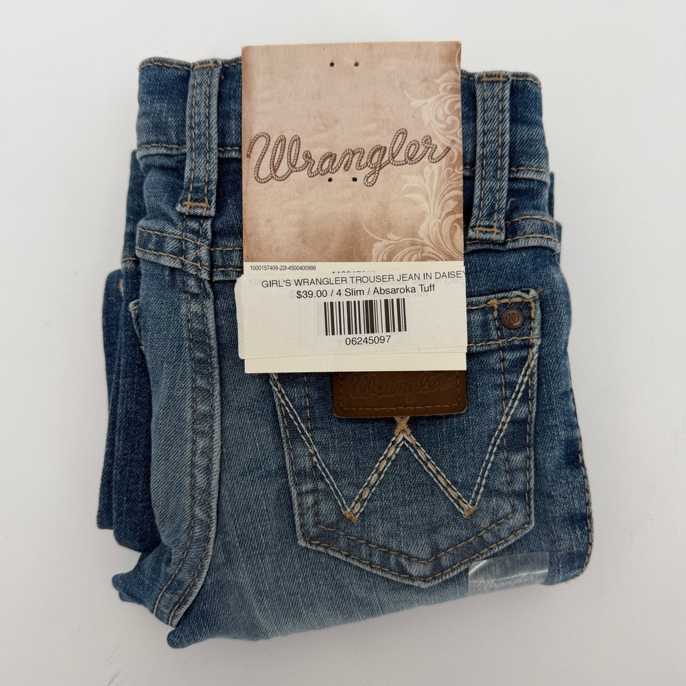 Wrangler Girls Trouser Jean Daisey Medium Wash Denim Slim Fit 4 Slim 112317227